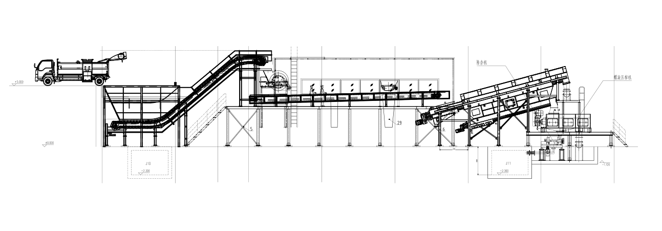 大型垃圾处理设备结构示意图